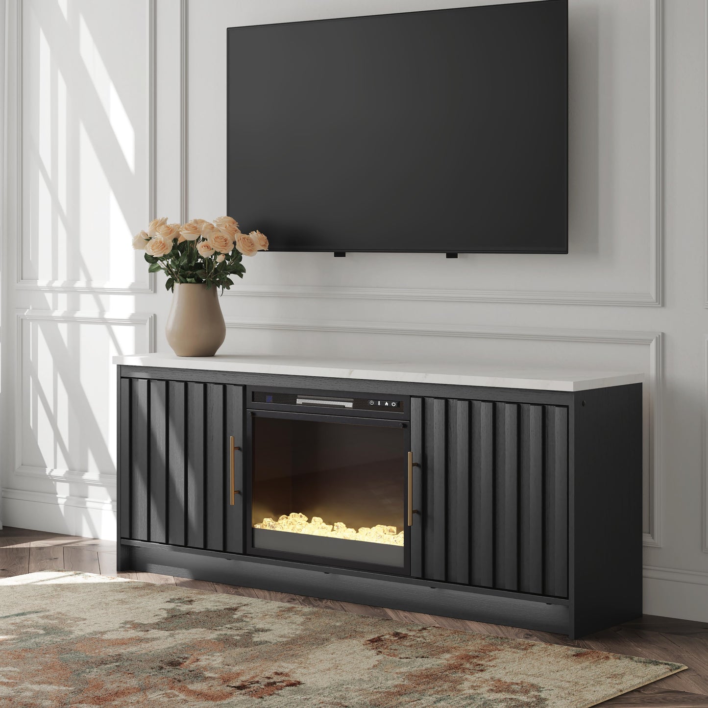 Orange Furniture Outlet - Ashley Furniture - Cadmori 63" TV Stand with Electric Fireplace - 63" TV Stand with Electric Fireplace - W2616W1