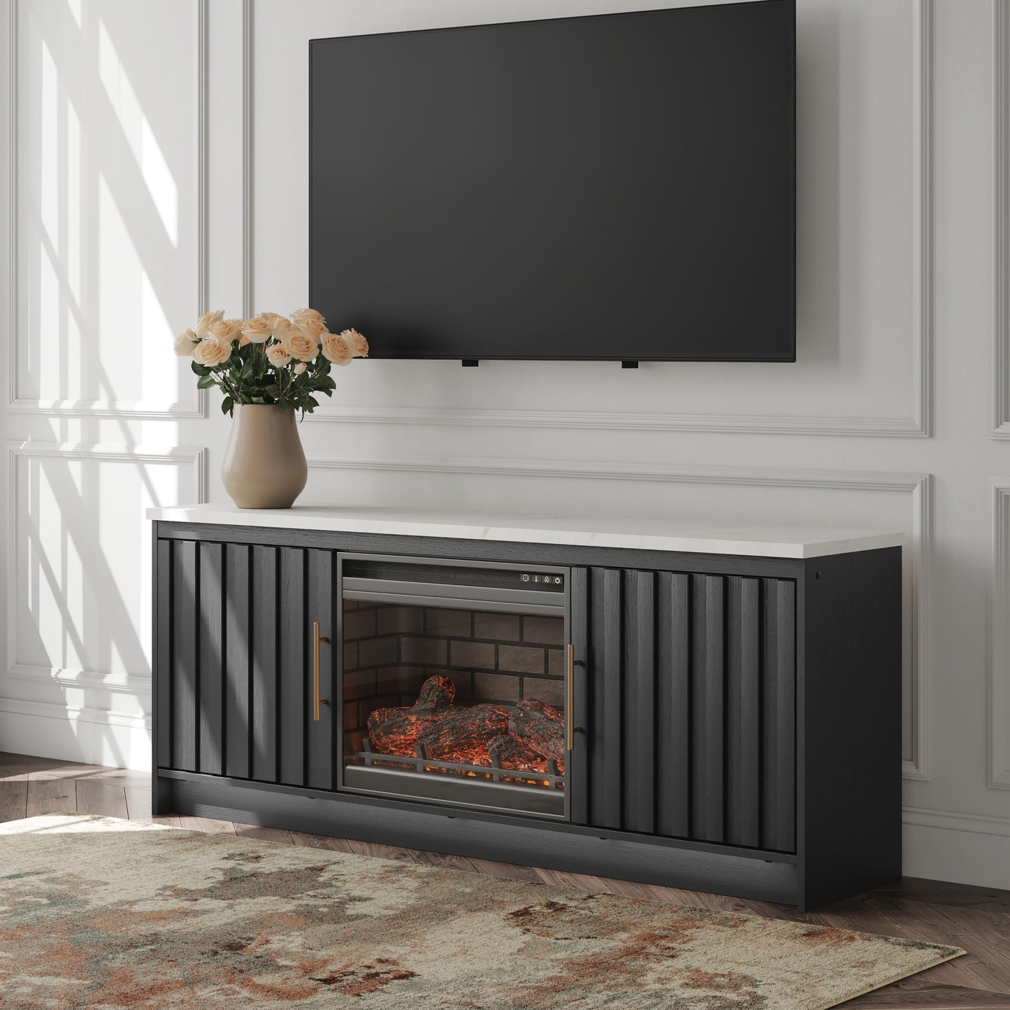 Orange Furniture Outlet - Ashley Furniture - Cadmori 63" TV Stand with Electric Fireplace - 63" TV Stand with Electric Fireplace - W2616W2