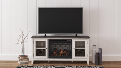Orange Furniture Outlet - Ashley Furniture - Dorrinson 60" TV Stand with Electric Fireplace - 60" TV Stand with Electric Fireplace / Two-tone - W287W3
