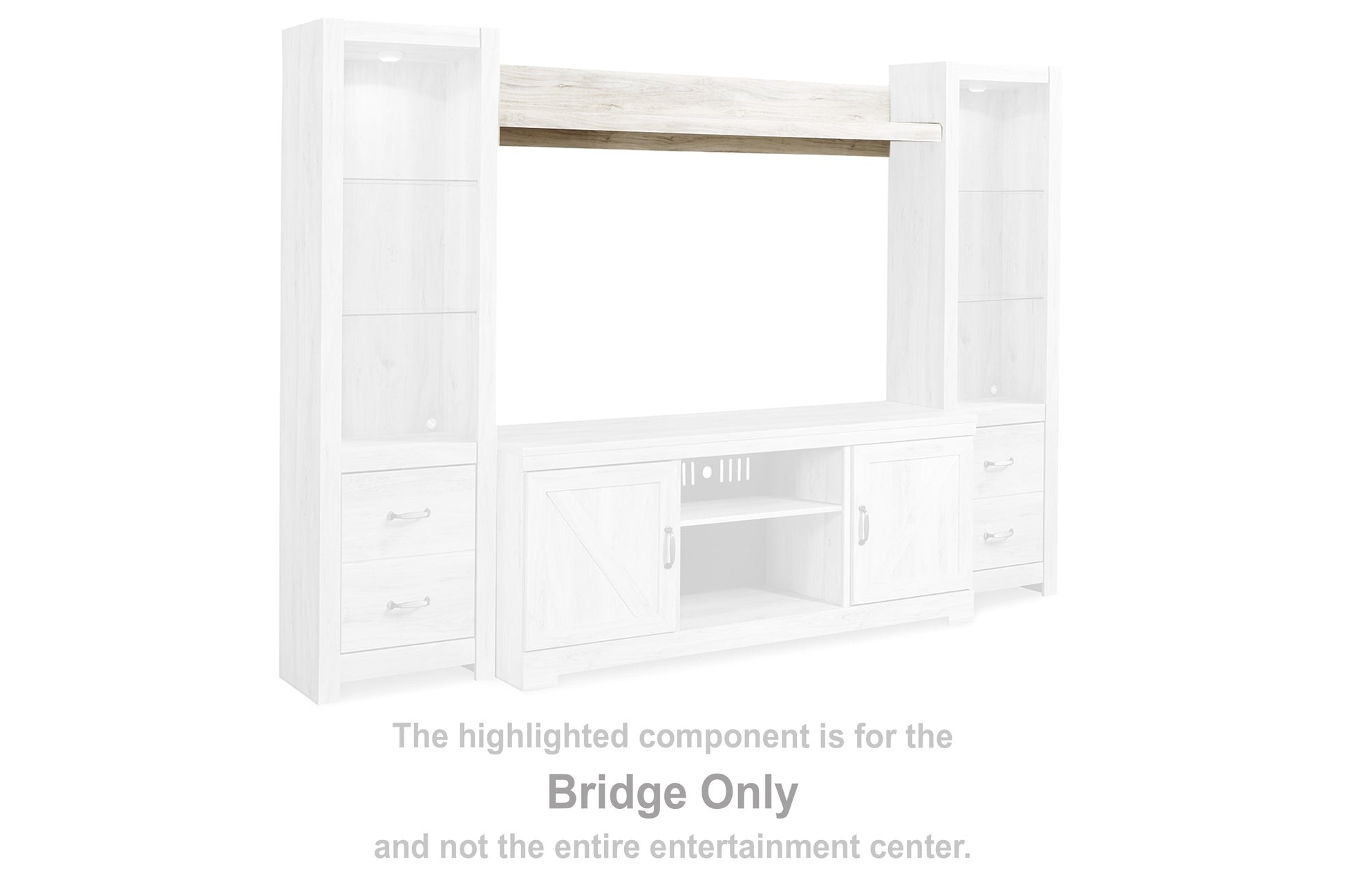 Orange Furniture Outlet - Ashley Furniture - Bellaby Entertainment Center - Bridge / Whitewash - W331-27