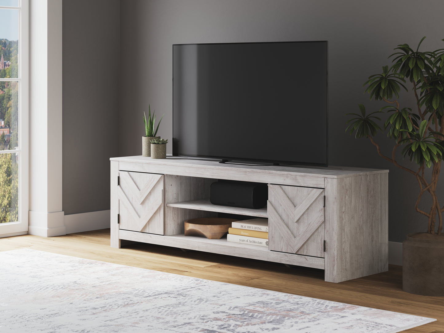 Orange Furniture Outlet - Ashley Furniture - Cayboni TV Stand - 71" / Whitewash - W3788-68