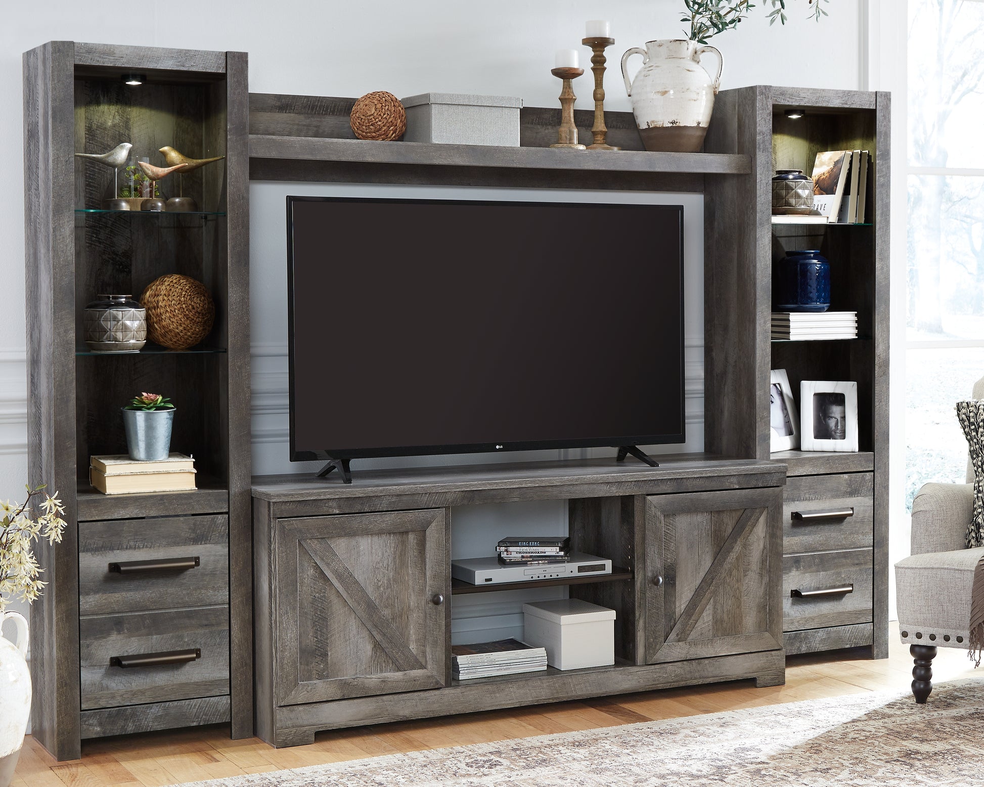 Orange Furniture Outlet - Ashley Furniture - Wynnlow Entertainment Center - Bridge / Gray - W440-27