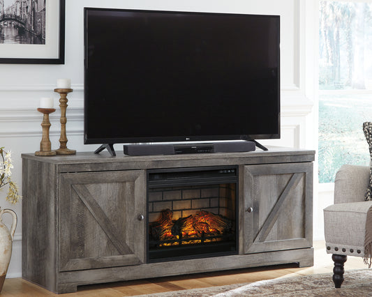 Orange Furniture Outlet - Ashley Furniture - Wynnlow 63" TV Stand with Electric Fireplace - 63" TV Stand with Electric Fireplace / Gray - W440W9