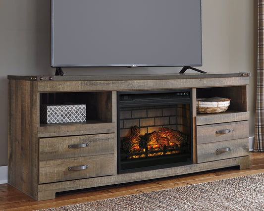 Orange Furniture Outlet - Ashley Furniture - Trinell 63" TV Stand with Electric Fireplace - 63" TV Stand with Electric Fireplace / Brown - W446W9