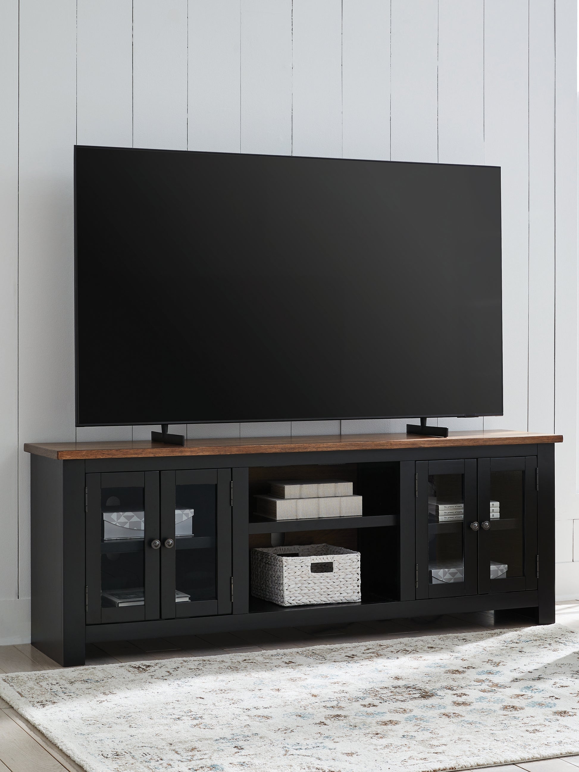 Orange Furniture Outlet - Ashley Furniture - Wildenauer 76" TV Stand - 76" / Brown/Black - W664-68