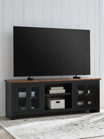 Orange Furniture Outlet - Ashley Furniture - Wildenauer 76" TV Stand - 76" / Brown/Black - W664-68